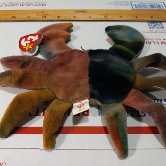 Ty Beanie Baby The Beanie Babies Collection "Claude The Crab" 1996 "Retired" PVC - Picture 12 of 15